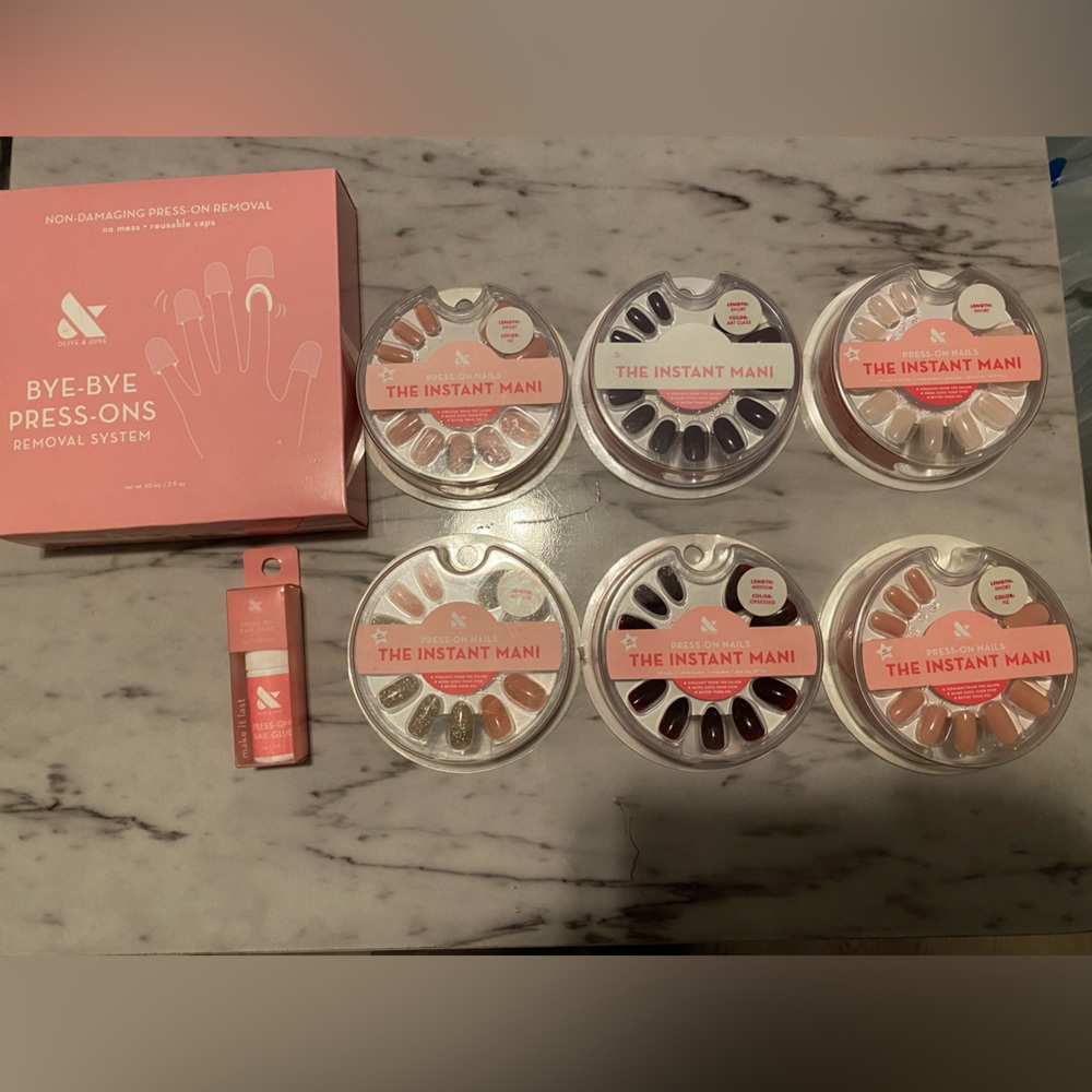 Olive & June Press on Instant Mani manicure bundle lot set
